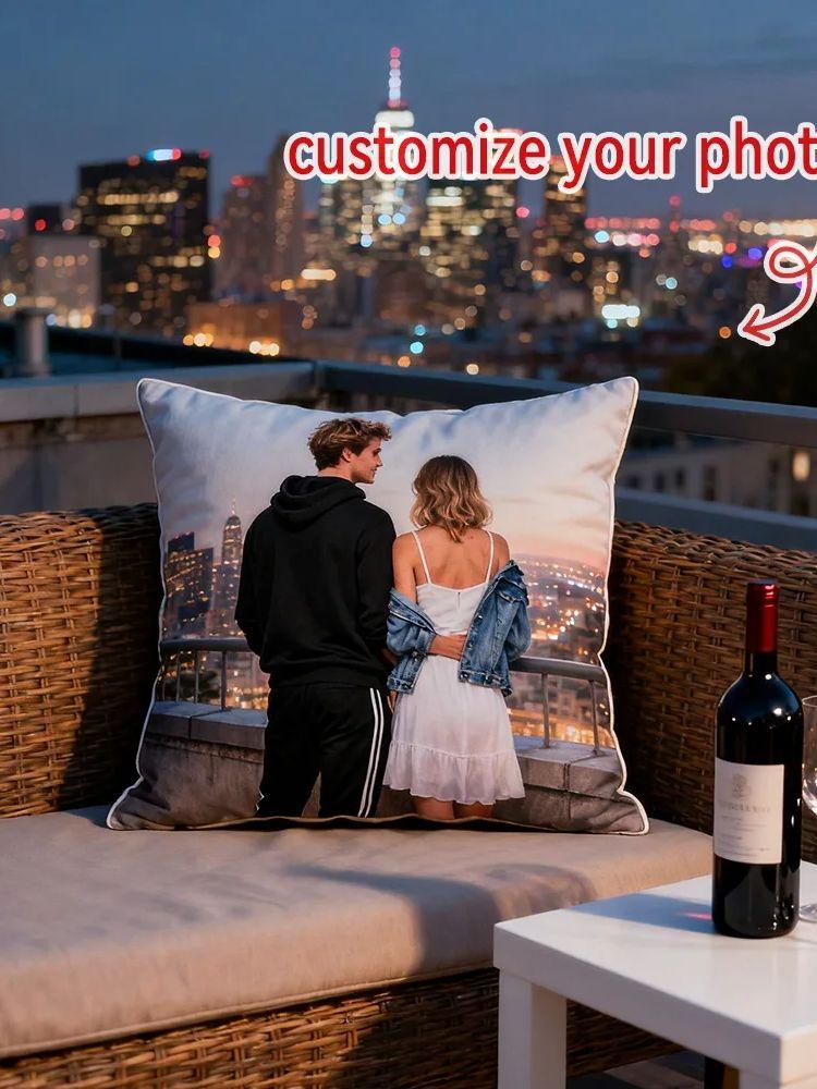 1 Personalized Photo Pillow Cover, Double-sided Customized Image Pillowcase, Upload Your Own Photos, Zippered Closure