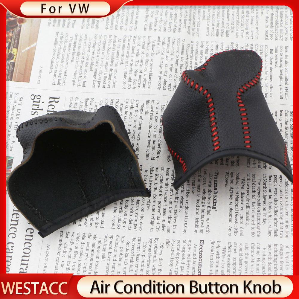 Genuine Leather Car Gear Head Shift Knob Cover for Volkswagen VW Golf 6 Passat Touran Tiguan POLO JETTA 5 AT LHD
