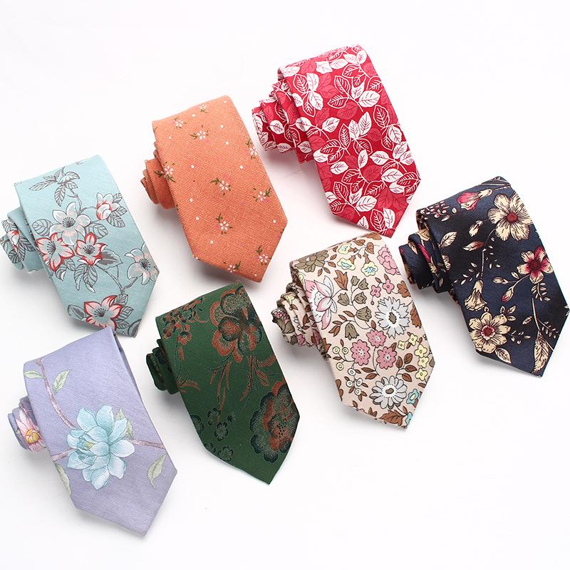 Jacquard Cotton Tie 7Cm Tie Men'S Business Dress, Work Casual Tie