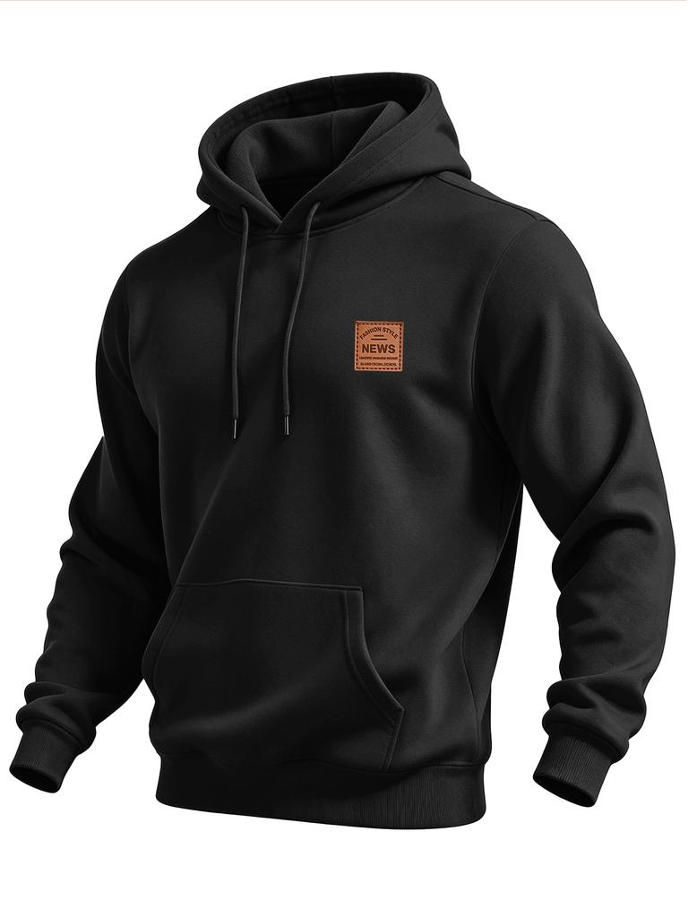 This men's retro-style pullover hooded sweatshirt is perfect for autumn and winter, and is a trendy casual streetwear top.