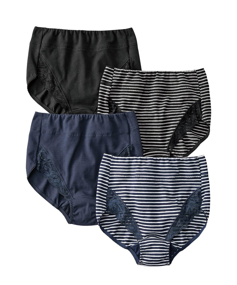 

Nissen Обычная хлопковая смесь с дезодорирующими шортами для шорт 5L, Эластичные, Лента, Комфорт глубокой посадки, 4 шт.,