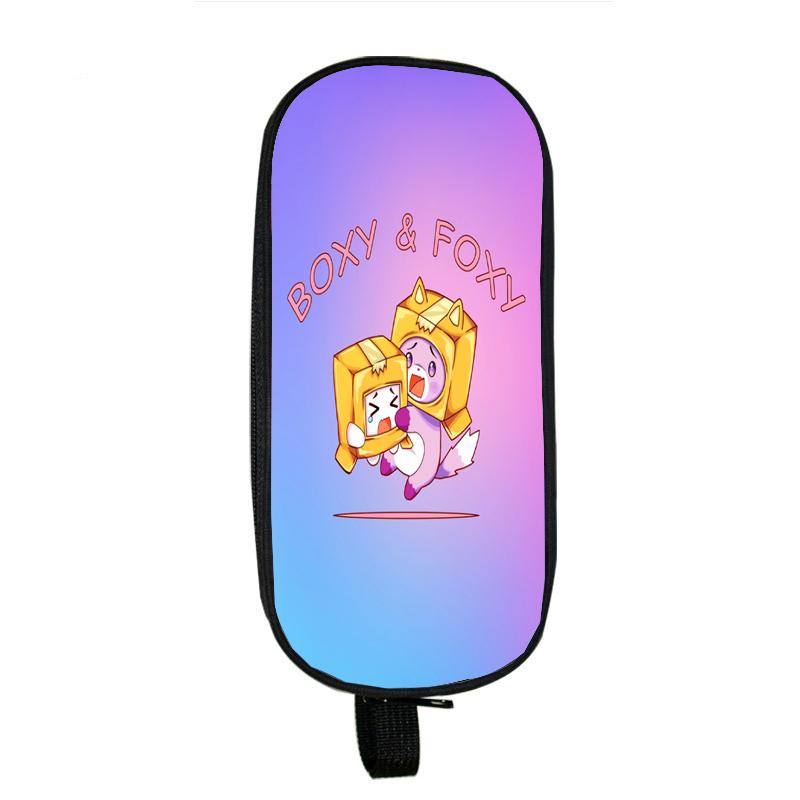 Lankybox Boxy And Foxy Robot Pencil Case Big Storage Box Portable Girls Pen Bag Double Layer School Pouch Kawaii Stationery Case