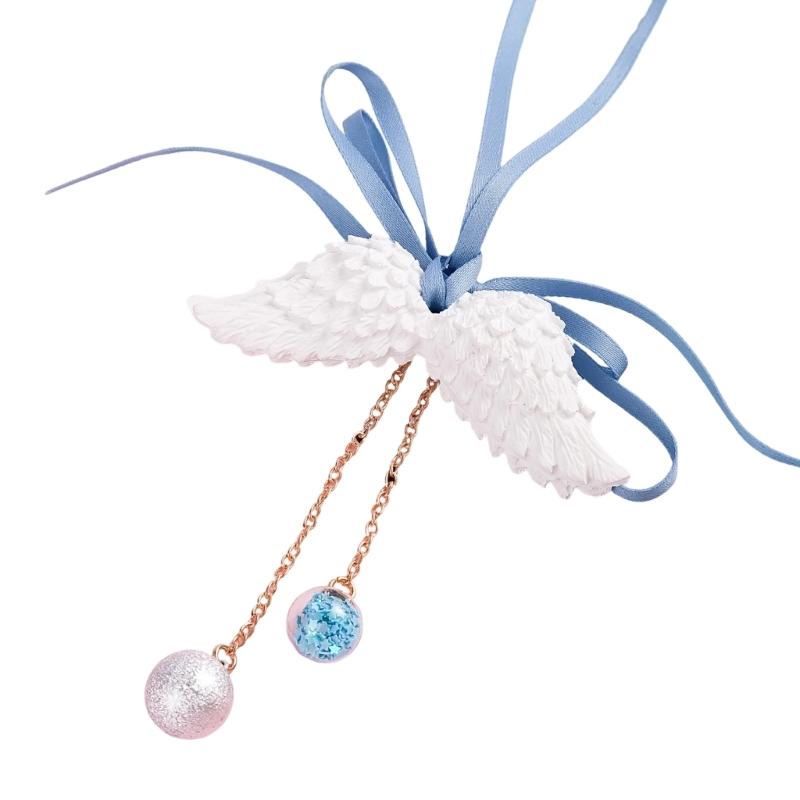 Delicate Angel Wing Design Vehicle Hanging Art User Friendly Gypsum Sculpture Small Car Interior Decoration Piece