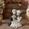 1 Sztuka Dekoracja Para Czaszek - Gotycka Romantyczna Dekoracja Artystyczna z Żywicy, Dekoracja Halloweenowa, Unikalna Dekoracja Domu i Pokoju Zagadek.