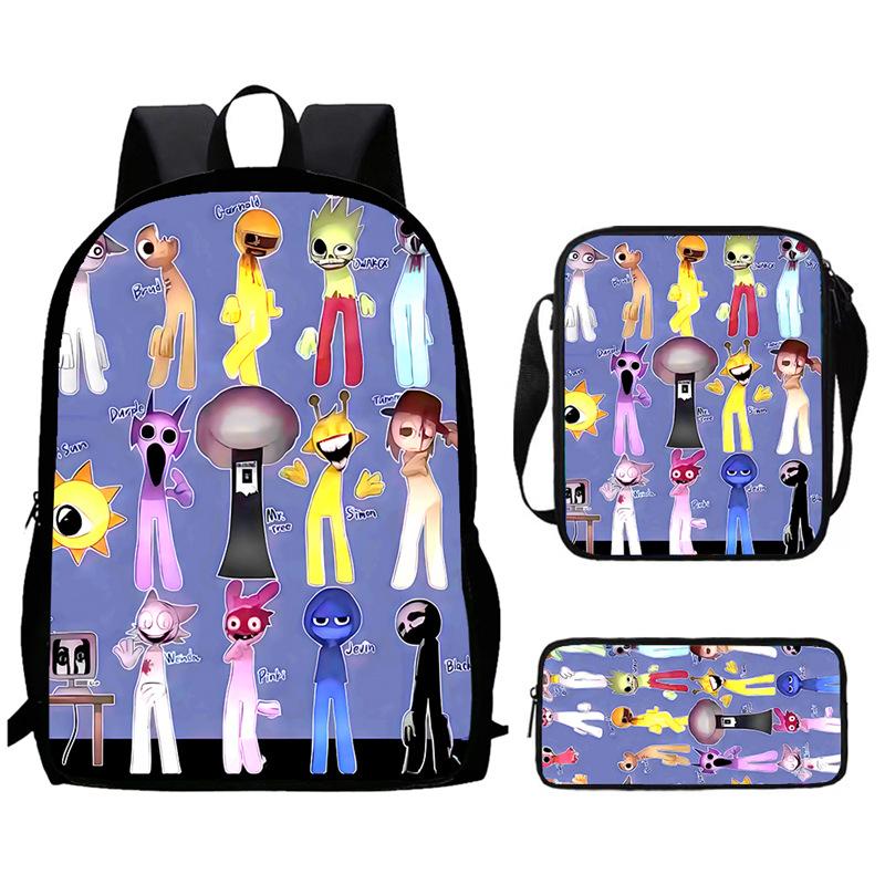 Sprunki Rhythm Box, Game Anime Backpack, Student Schoolbag, Computer Bag