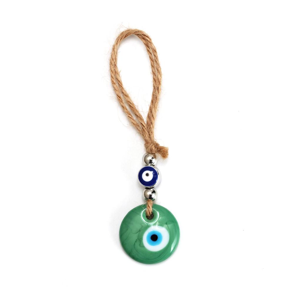 Handcrafted Blue Eye Charm - Evil Eye Pendant, Decorative Glass Wall Hanging with Multiple Color Options, Home Decor