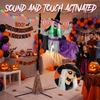 200 Cm Life Size Animated Flying Witch Halloween Decorations Outdoor Indoor Scary Halloween Animatronics Decor