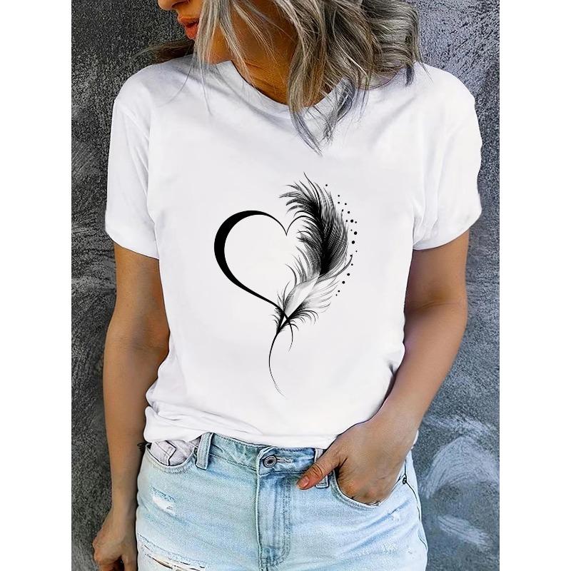 Women s Summer Short-Sleeve Printed T-Shirts, Fashionable and Casual S