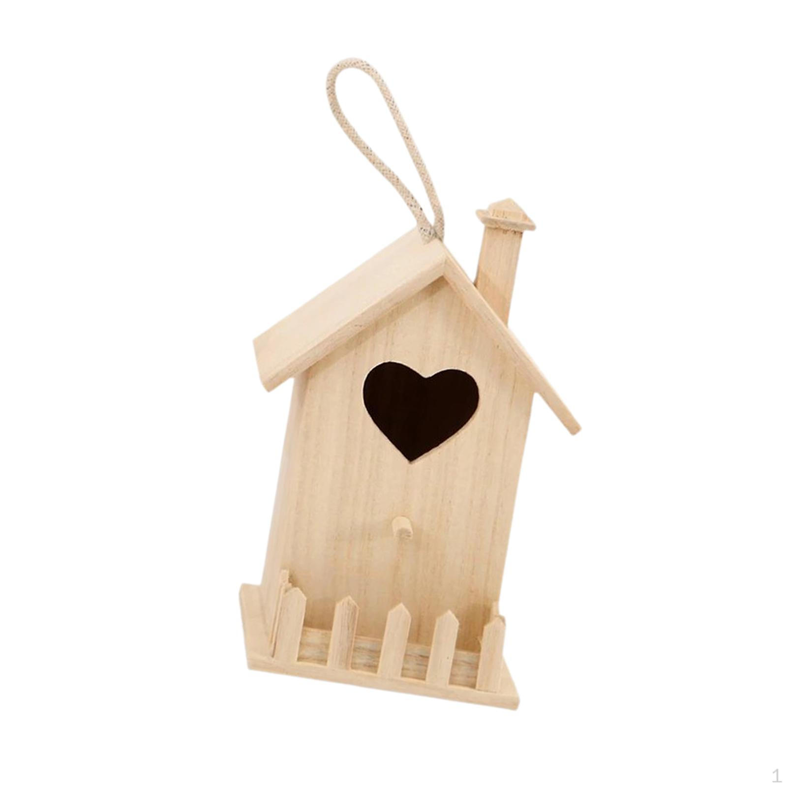 

House Hanging Wooden Paintable Compact Nesting Structure Suitable for Yard Balcony Garden S