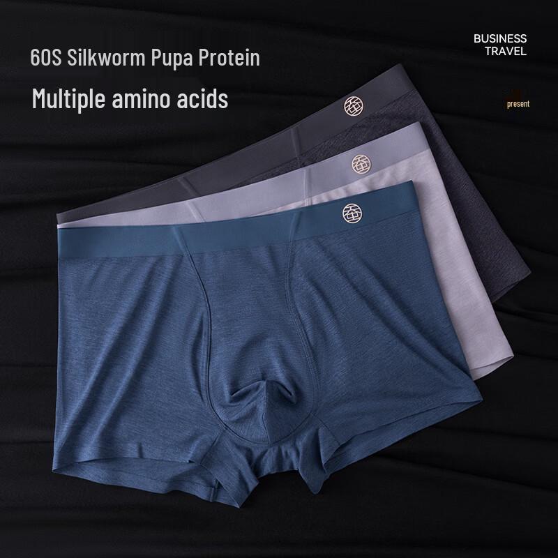 Boxers respirants en protéine de ver à soie pour hommes (3 paquet)
