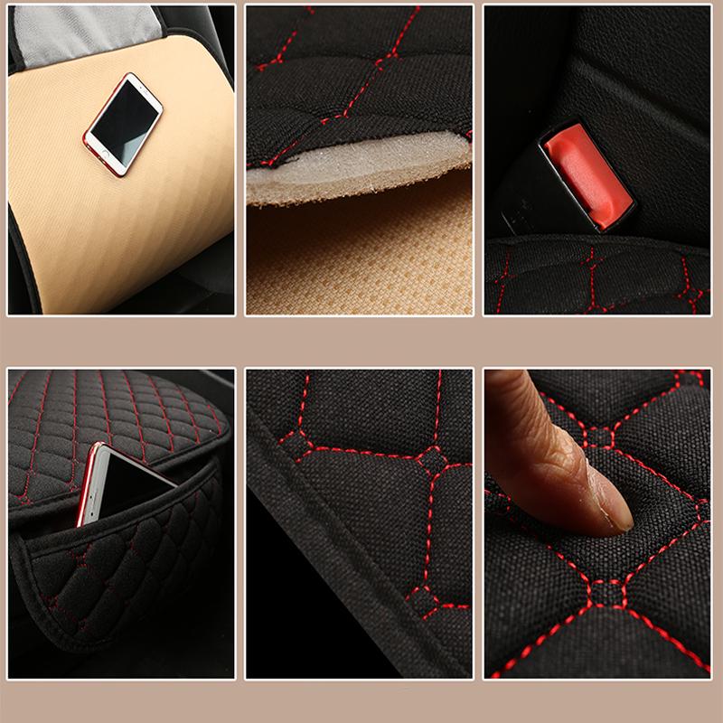 Universal Car Seat Cover Protector Linen Front Back Flax Summer Cushion Pad Mat Auto Sedan Suv Pick-up Car Interior Accessories
