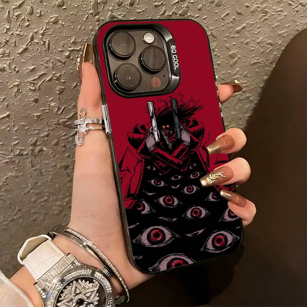 Чехол для телефона A-Alucard H-Hellsing Anime для iPhone 17,16,15,14,13,12,11 Plus,Pro Max,XS, Цветной Серебряный Покрытый Внутренний Чехол iPhone12PRO