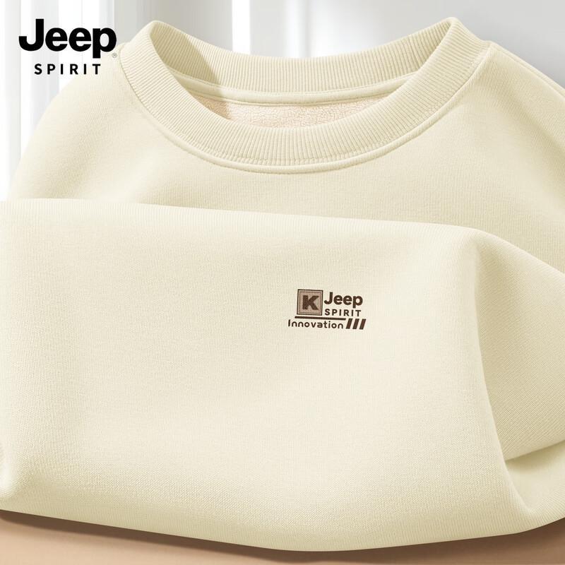 JEEP SPIRIT Men s Fleece-Lined Crewneck Sweatshirt L