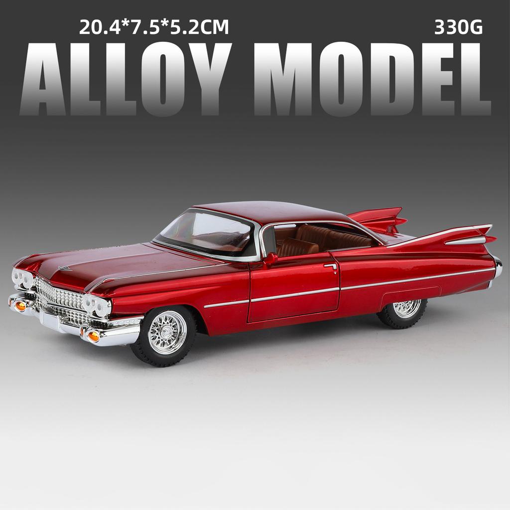 1:24 Eldorado Biarritz BIG ROCKET 1959 Alloy Die Cast Toy Car Model Sound and Light Children's Toy Collectibles Birthday Gift