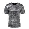 #4109 Gold Silver Green Hip Hip T Shirt Men Short Sleeve Shinny Sequin T Shirt Streetwear Tee Shirt Homme Loose O-Neck Summer
