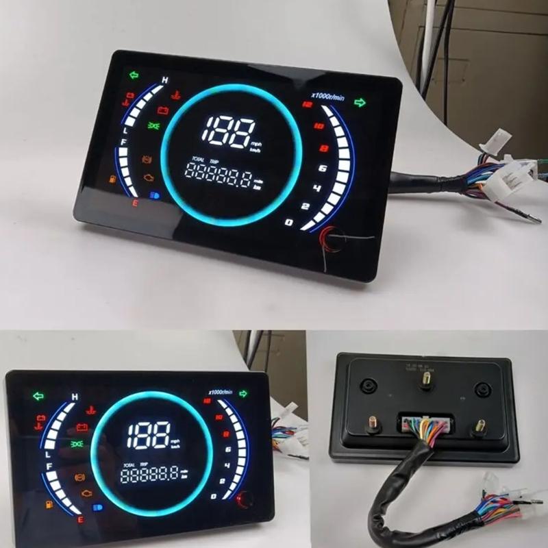 Waterproof Motorcycle Dashboard Odometer Speed Cluster Tachometer with Large LCD Digital Screen Fit for 150 CM150 Riders
