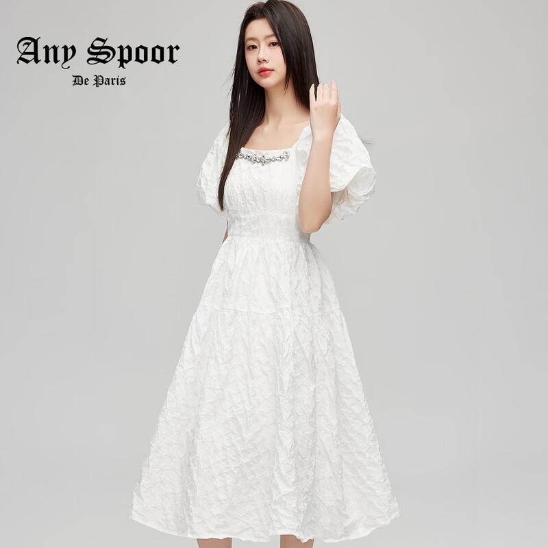 

ANY SPOOR Women s Summer 2025 Casual Short Sleeve Mid-Length Dress 84B216 S