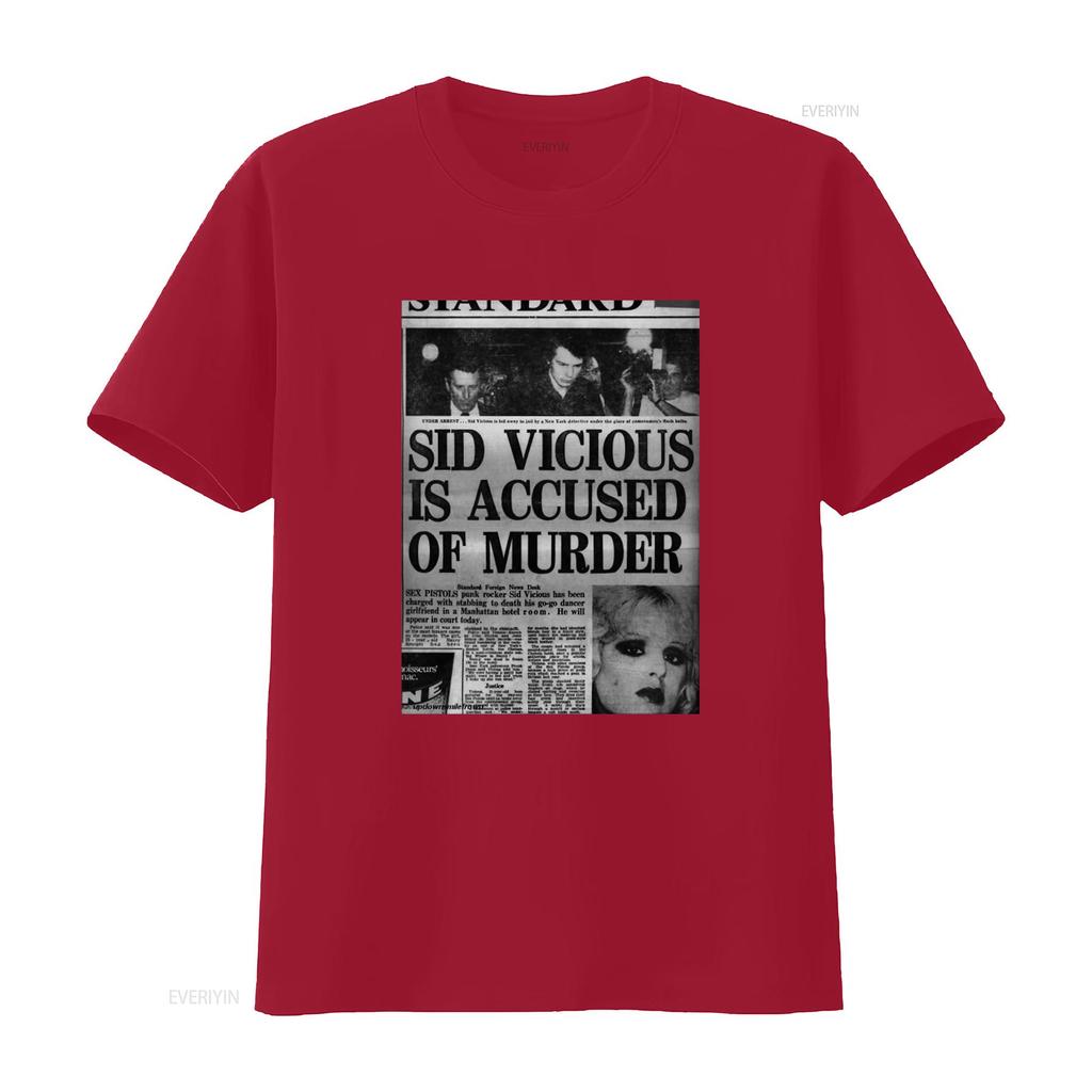 Vintage 90s Sid Vicious Newspaper Ad Punk Sex Pistols T Shirt Size XL vintage Washed designer clothes homme Comfortable