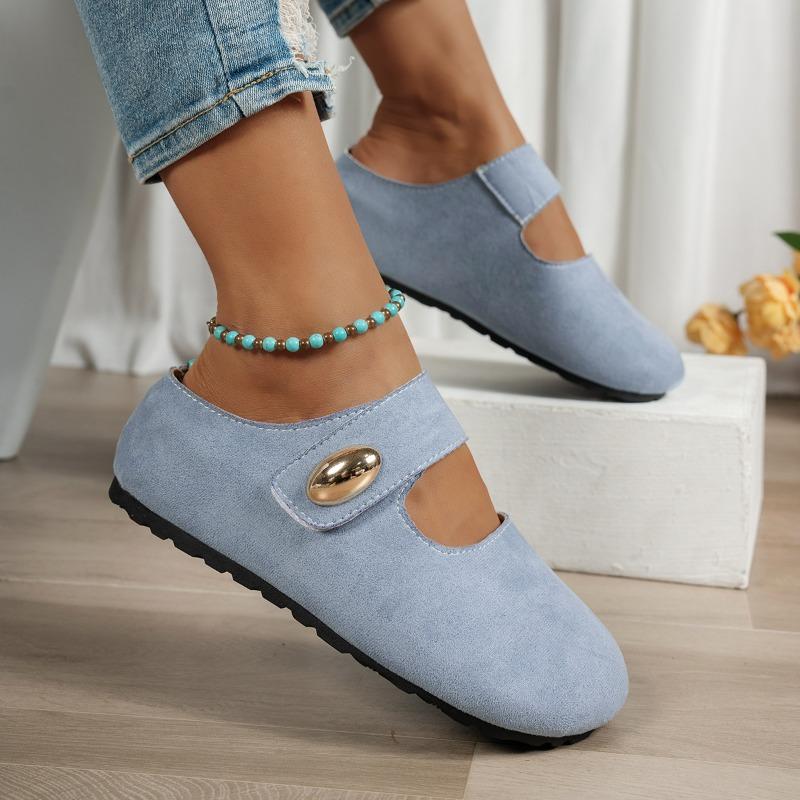 Baotou Französische Damen 2025 Neu Frühling und Sommer einfüßige flache Mary Halbschuhe mit weicher Sohle