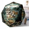 Wolf Traumlandschaft Automatischer Outdoor-Regenschirm Einziebares Design mit 8 Speichen Langlebig Leicht Perfektes Geschenk für Freunde Familie