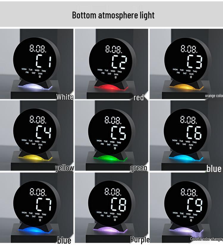 Multifunctional LED Alarm Clock with Night Light & Sweep Second Hand - Model 6680