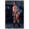 Vintage Fitness Metal Tin Signs  Workout Muscle Women Wall Posters Decoration for Garage Game Room Gym Cafe Living Room Club