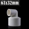 2Pcs/Lot Inner Dia 20~63mm PVC Elbow Reducing Connectors Water Pipe Adapters Fish Tank Tube Joint Garden Irrigation Fittings