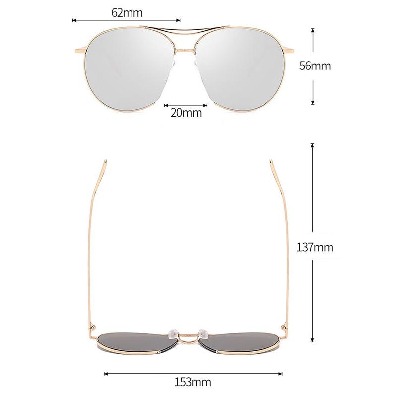 High-quality Womens Large Aviator Sunglasses With Sleek Metal Frame And Mirror Lens