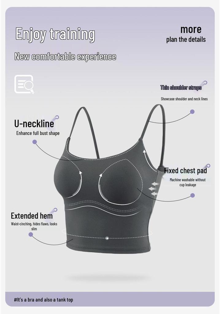 Women's Shockproof Yoga Vest with Back Straps and Chest Pads - Slim Fit Autumn Wear
