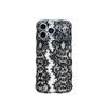 Schwarze Spitze Halbtransparent Doppellagige Handyhülle für iPhone 17/16 Pro Max/14/15