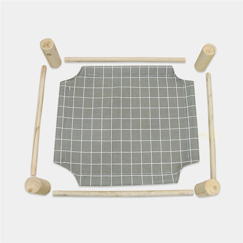 1Pc Elevated Cat Bed Pet Supplies Hammock Cat Square Washable Wooden Detachable Frame