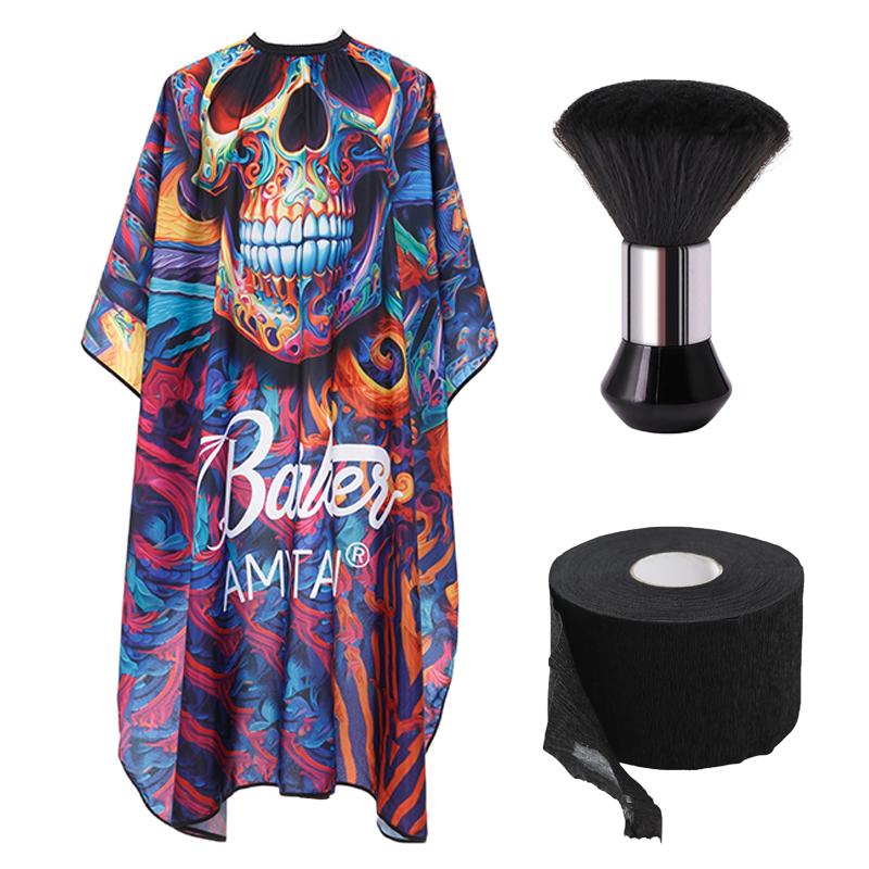 Professional Barber Cape Set Neck Strips Stretchy Paper Hairdressing Sweeping Neck Hair Cleaning Duster Salon Hair Styling Tools