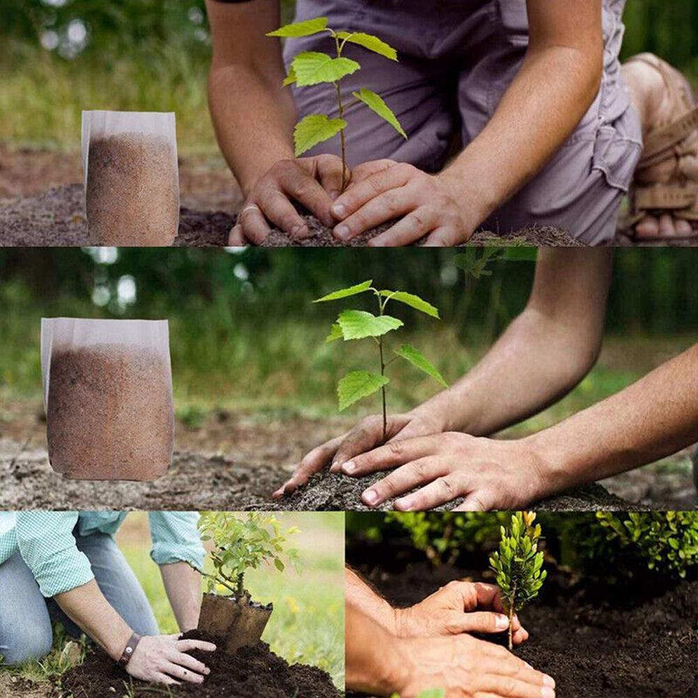 High Quality Plant Bag Nursery Pots White 100PCS Biodegradable Breathable Kit Multipurpose Non-woven Nutrition 14x16cm