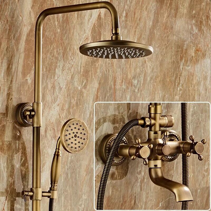 TLXT Antique Full Copper Shower Set