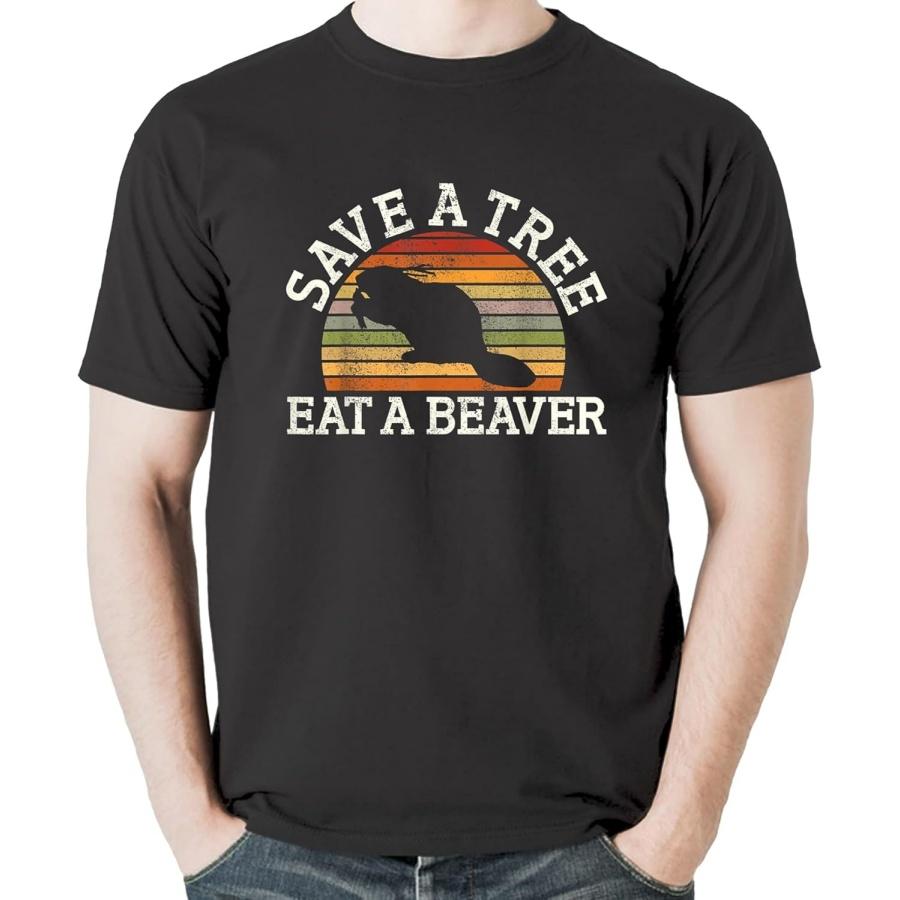 Save A Tree Eat A Beaver Funny Ironic Beaver T-Shirt Sweatshirt Hoodie Tanktop for Men Women Kids Black XXXXXL разноцветный