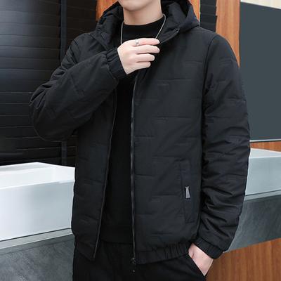 Men Jacket Hooded Thermal Windproof Slim Fit Warm Quilted Coat with Zipper Pockets Autumn Winter Casual Outerwear