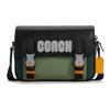 Track 27 Logo Print Flap Zipper Color Block Messenger Bag Men Shoulder Bag Black Green C6657-QBTII