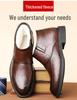 Men's Winter Formal Cotton-Leather High Top Shoes with Zipper - Warm, Non-Slip, and Business Casual.