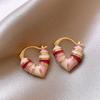 Monet garden oil painting style love flower pearl earrings fashion temperament stud earrings French sweet small fresh earrings