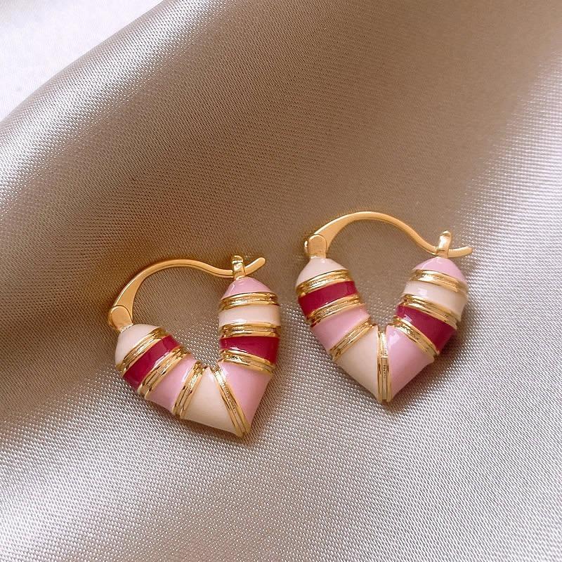 Monet garden oil painting style love flower pearl earrings fashion temperament stud earrings French sweet small fresh earrings
