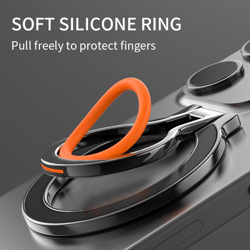 Magsafe Magnetic Phone Finger Ring Holder Rechargeable Adsorbed on Magnetic Sheet 360° Rotating Foldable for iPhone 15 Universal