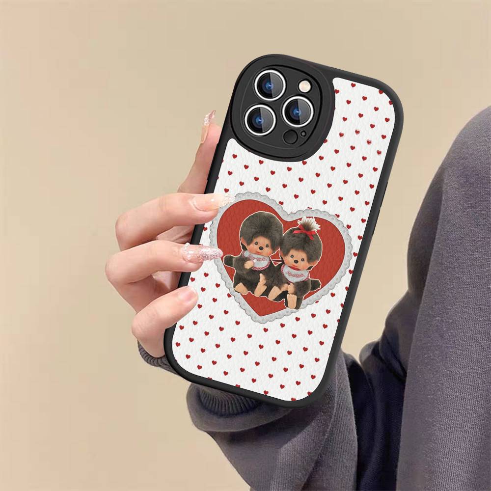 Cute M-monchhichis-s Phone Case For IPhone 16 15 14 11 12 13 Pro Max Plus Back Leather Shell