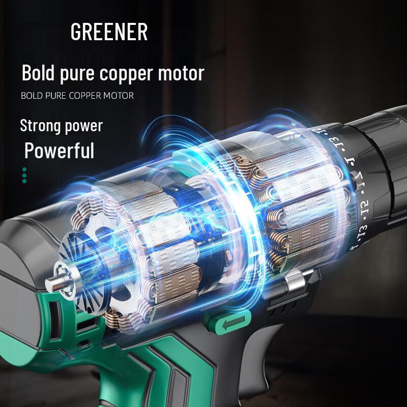 Green Forest 34-Piece Cordless Lithium Electric Drill & Tool Kit CN plug (adapter included)