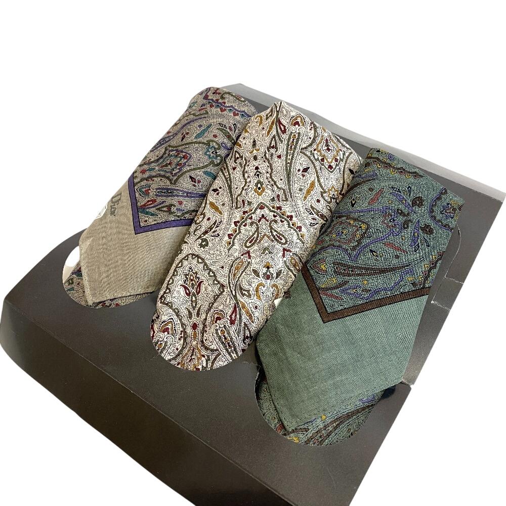 Dior Set of 3 cotton handkerchief multicolor cotton unisex Used