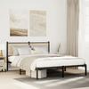 Metal Bed Frame without Mattress Sonoma Oak Finish 150 x 200 cm