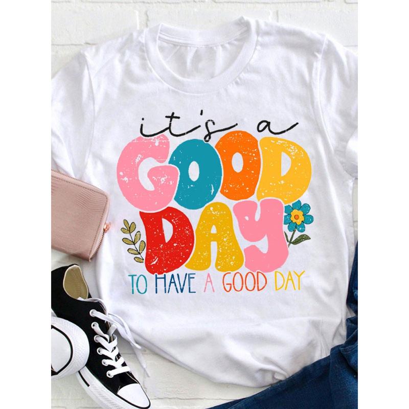 Be Happy It s a Good Day T-Shirt Unisex Casual Short-sleeve Round Neck T-shirt XXL фото