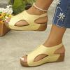 Spring and summer new sandals women's comfortable wedge heel thick sole simple casual outer sandals