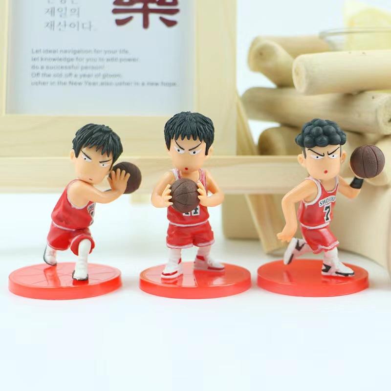 Dunk Slam Q Version Boys Pvc Figures White Red Outfit Basketball Decor Cake