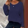 Plus Size Women's New Autumn Round Neck Solid Color Loose Long Sleeved Top