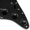 Musiclily Basic 11 Hole Strat Pick Guard with SSH Alnico 5 Pickup Set for Fender ST Stratocaster Electric Black 3P Pre-Wired Guitar,